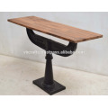 Gusseisen Classic Base Reclaimed Pine Holz Top Konsolentisch